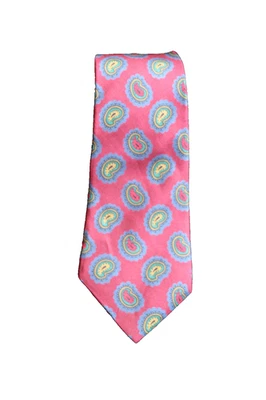 Hathaway Dark Red Burgundy Paisley Vintage 80's Medallion Silk Tie - 34 - Image 1 of 2