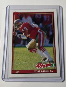 1991 Topps - Tom Rathman #69 San Francisco 49ers  *** With Protector/Sleeve *** - Picture 1 of 2