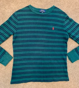 Polo Ralph Lauren Sweater Boys L (14/16) Long Sleeve Crew Neck Tight Knit Stripe - Picture 1 of 7