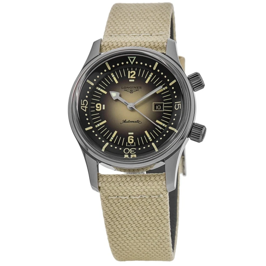New Longines Legend Diver Beige Dial Fabric Strap Unisex Watch L3.374.4.30.2 - image 1 of 4
