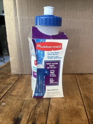Rubbermaid Filtered Water Sport Bottle 16oz + filter great for on the go New!! - Image 1 of 4
