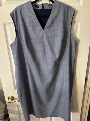 Talbots Women’s Navy/white Tweed Sleeveless Lined Sheath Dress Size 18P Preppy - Image 1 of 4