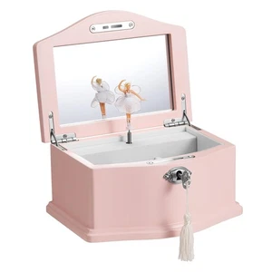 Medium Pink Ballerina Musical Jewelry Box with Mirror and Lock for Girls,Pink... - Picture 1 of 9