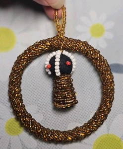 South African Beaded Ndebele People Handmade Sculpture/Doll Ornament Africa Zulu - Picture 1 of 5