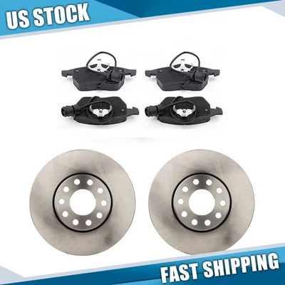 Front Rotors Semi-Metallic Brake Pads Fits 1992 1993 1994 Audi 100 Quattro_DV — 第 1/4 张图片