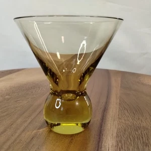 VTG Set MCM Small Blown Glass Ball Bottom Martini Cocktail Barware Glasses - Picture 1 of 7