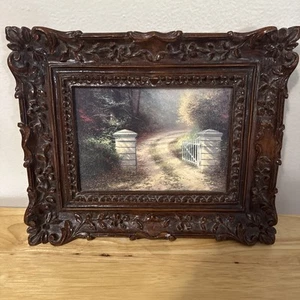 thomas kinkade autumn gate accent print Ornate Frame 11x8.5” - Picture 1 of 5