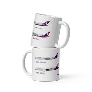 Hawaiian Airlines US Island Fleet Keramiktasse 11 Unzen Reise Liebhaber Geschenkidee - Bild 1 von 5