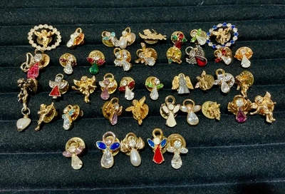 Lot of 40 Angel Lapel Pins. Vintage to Modern.  - Image 1 of 2