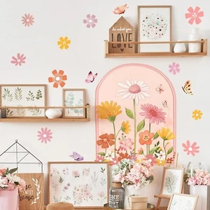 Plant and Flower Wall Stickers False Window Wall Decals Creative Self Adhesiv... - Picture 1 of 6