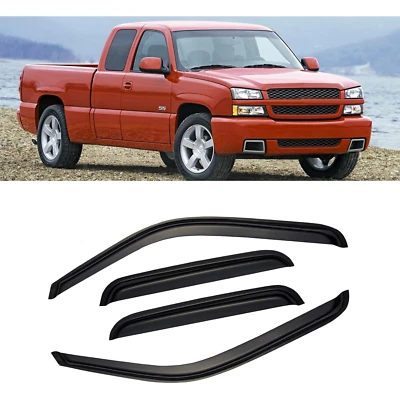 Viseira de janela para 99-06 Chevy Silverado e GMC Sierra 1500 cabine estendida guarda chuva - Imagem 1 de 4