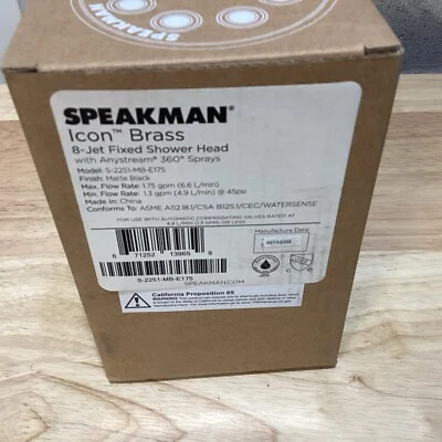 Speakman S-2251-MB-E175 Icon 1.75 GPM Shower Head - Matte Black - Image 1 of 4