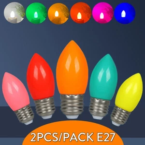 2X 2w E27 Led Bulb C35 Light Bulbs Es Screw-base 8/colors Candle Colofrful Red - Picture 1 of 18