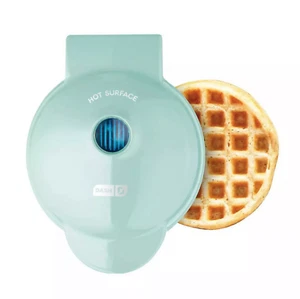 DASH Mini 4-Inch Waffle Maker! New AQUA Unit with Color Matching Gift Box! - Picture 1 of 6