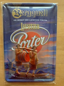 Bier Blechschild Werbeschild Bergquell Lausitzer Porter Relief - Bild 1 von 2