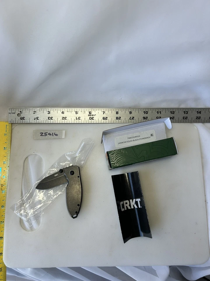 CRKT 2490KSW Squid Black Stonewash Folding Drop Point Knife