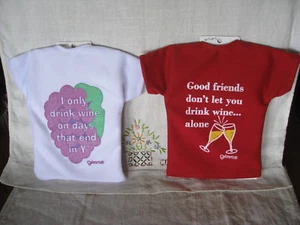 grimm WINE BOTTLE fabric T-SHIRT COVER ~ HUMOROUS pre-owned NEVER used U-CHOOSE - Picture 1 of 3
