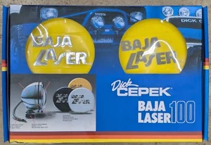 Dick Cepek 5" Chrome 100w Halogen Lights PAIR Yellow + Silver Baja Laser NOS NOB - Picture 1 of 8