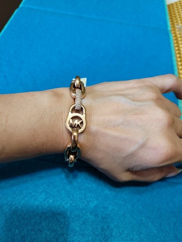 MICHAEL KORS "BRACCIALE LINK ESCLUSIVO" ORO ROSA NUOVO CON ETICHETTE $145