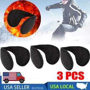 3 Pack Unisex Ear Muffs Winter Ear warmers Fleece Earwarmer Behind the Head Band - Picture 1 of 12