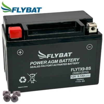 Battery for Vespa ET4 125 M04000 96 FlyBat FLYTX9-BS / YTX9-BS AGM Enclosed - Image 1 of 3