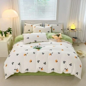 Pure Cotton Leaves 4 Piece Duvet Set - Picture 1 of 11