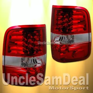 FORD F150 FACTORY LOOK OE RED CLEAR LENS LED L.E.D.TAIL LIGHTS DIRECT FIT PAIR - Bild 1 von 2