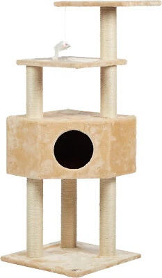 Go Pet Club 51" Cat Kitty Play Tree Furniture Tower w/ Scratch Post  & House - Image 1 of 3