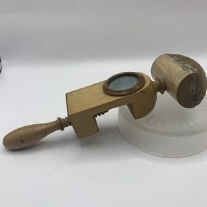 Antique Sewing Pin Cushion Wood Maple Clamp Wooden pincushion Mirror Sewing Bird - Picture 1 of 14