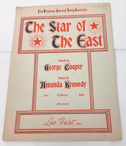 Vintage 1934 The Star of The East Sheet Music Cooper Kennedy Leo Feist Inc - Picture 1 of 6