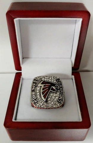 Matt Ryan - 2016 Atlanta Falcons NFC Championship Ring With Wooden Display Box Cover