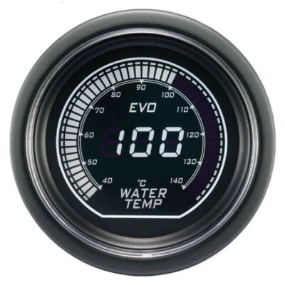 EVO 52mm 2-1/16" Digital Water Temperature Gauge 40 ~ 140 °C White & Green LCD - Image 1 of 4