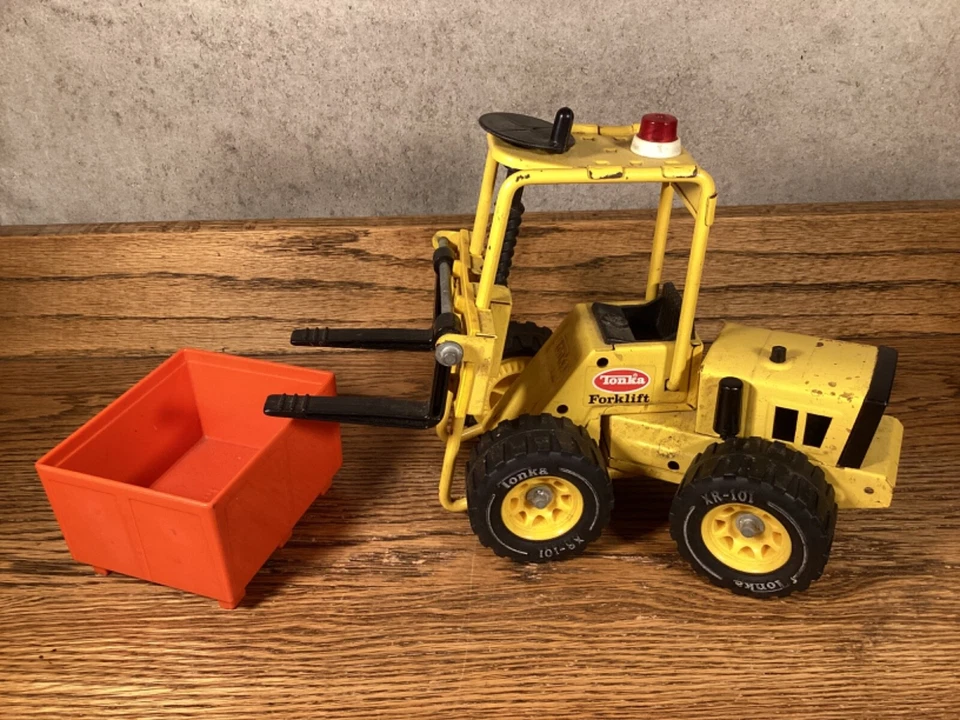 EMPILHADEIRA TONKA VINTAGE 52900 DÉCADA DE 1970 COM CAIXA DE AÇO PRENSADO - Imagem 1 de 4