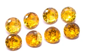 Lotto pietre preziose sfaccettate rotonde 11,45 Crt AAA++ zirconi gialli zirconi zirconi 6 mm CZ-16 - Foto 1 di 3