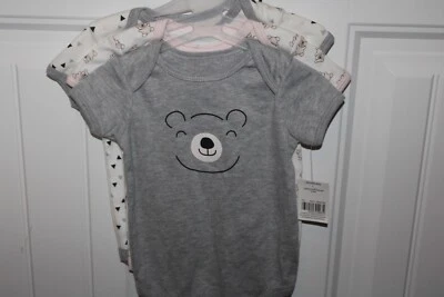Baby Unisex Size Newborn Bodysuits One Piece NWT Lot Of 3 Creeper Bear - Image 1 of 4