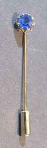 Spilla bastone con grande strass cristallo blu - Foto 1 di 2