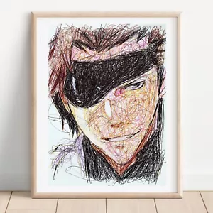 Sosuke Aizen Kugelschreiber Druck, Bleach Art Poster - Bild 1 von 3