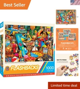 1000 Piece Jigsaw Puzzle - Beach Time Fun for All Ages with Reference Poster - Picture 1 of 12