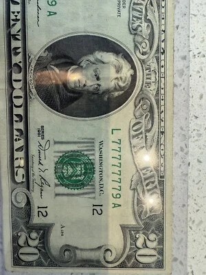 FANCY NUMBER NEAR SOLID 77777779 LUCKY NUMBER. RARE ! - Image 1 of 2