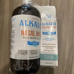 Alkalol Nasal Wash Mucus Solvent Cleaner Kit w/Extra Wash & Saline Nasal Spray - Picture 1 of 3