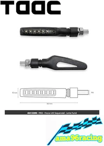 COPPIA FRECCE MOTO SEQUENZIALI A LED OMOLOGATE ECE UNIVERSALI TAAC MOTO FUME' - Foto 1 di 5