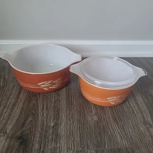 Pyrex Autumn Wheat Mixing Bowl #474-B 1.5L & 475-B 2.5L Microwave/Oven Safe! - Picture 1 of 10
