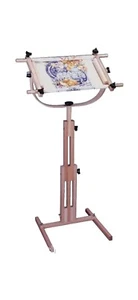 FA Edmunds "Stitchers Wonder" Cross Stitch Scroll Frame & Floor Stand - Picture 1 of 2