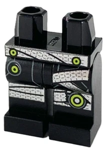 LEGO New Black Minifigure Legs Silver Belt Wrappings Lime Circle Pattern D483 - Picture 1 of 2