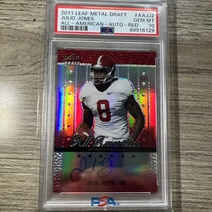 2011 Leaf Metal Draft All American Julio Jones 4/5 RC AUTO PSA 10 Gem Pop 1 - Bild 1 von 3
