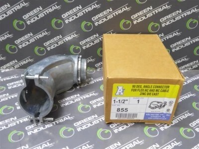 NUEVO Conector de ángulo Arlington 855 90° 1-1/2" para cable Flex AC y MC Foto 1 de 4