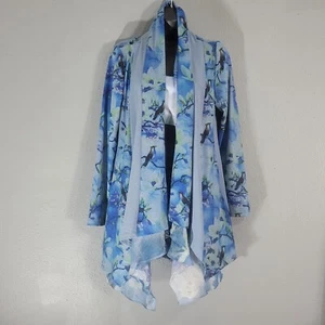 Cárdigan floral azul frente abierto Soft Arround para mujer talla S - Imagen 1 de 11