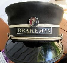 VINTAGE NORTHERN PACIFIC RAILROAD BRAKEMAN HAT WITH GREAT HAT BADGE