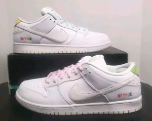Nike SB Dunk Low Pro Be True DR4876-100 Herren Größe 15 Weiß Regenbogen Neu Ohne Deckel - Bild 1 von 10