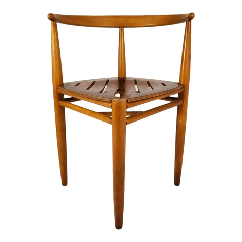 Vintage Gemla Of Sweden Slated Teak Accent Chair Wooden Danish Mid-Century Cover